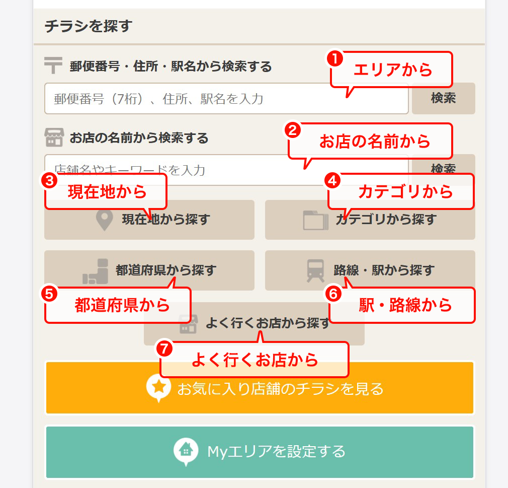 チラシ検索フォーム